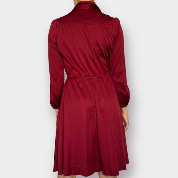 70s Sears Maroon Dress - Picture 5 of 6